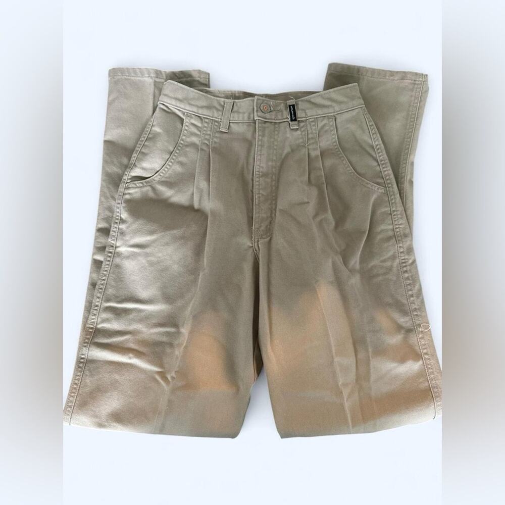 Vintage Rockies Khaki Double Pleated Clean Back High Rise Straight Leg Pants